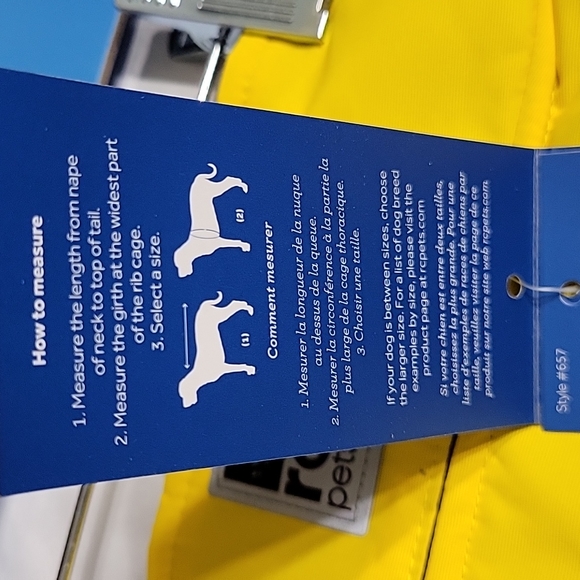 COPY - Rcpets Cascade dog coat yellow 20" - Picture 4 of 12